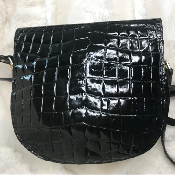 ❌SOLD IG❌CÉLINE🖤Patent Croc✨Rare Vintage - Picture 10 of 12